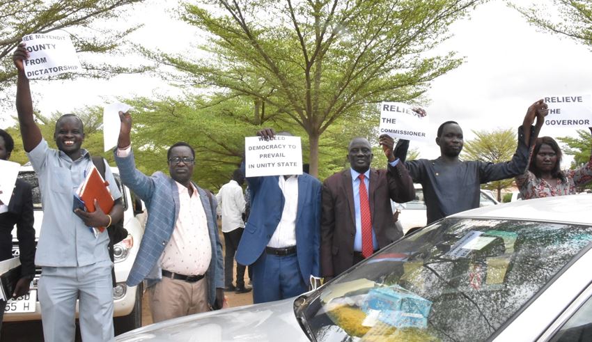 Police arrest protesters calling for Unity governor’s sacking