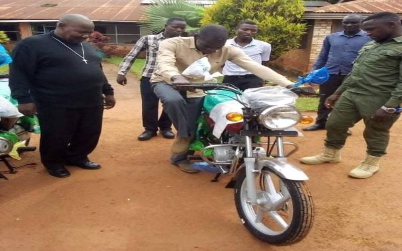 Governor Futuyo gifts church motorbikes